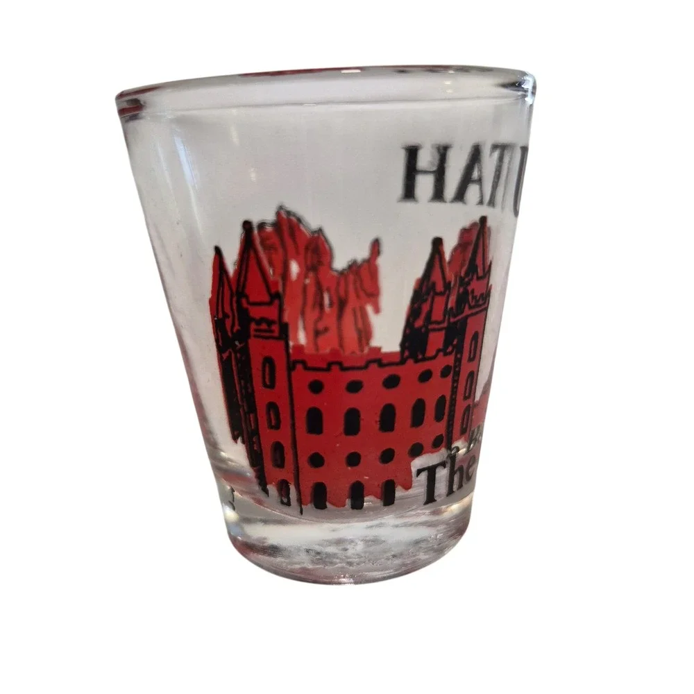 Utah Shot Glass The Beehive State‎ Souvenir Clear Red Taiwan